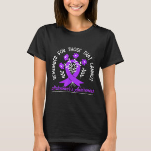 Für diejenigen, die nicht Blume Ribbon Alzheimerhe T-Shirt
