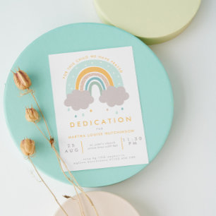 Für diese Kinderpastel Rainbow Baby Dedication Einladung