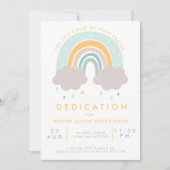 Für diese Kinderpastel Rainbow Baby Dedication Einladung (Vorderseite)