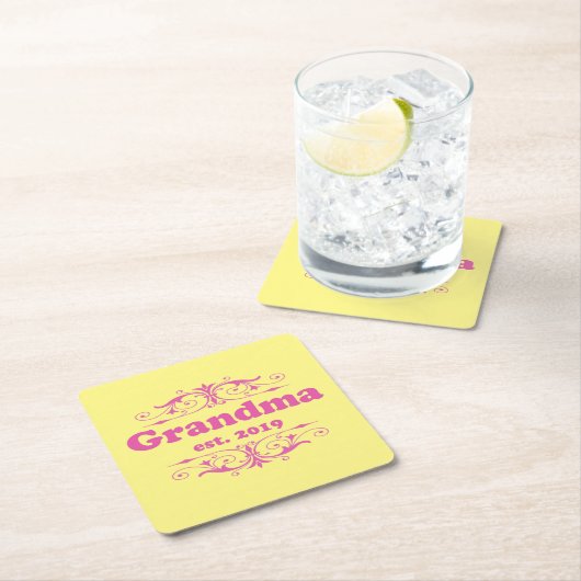 Für diese Sonderaktion "Oma 2019" Rechteckiger Pappuntersetzer (Vor Ort)