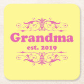 Für diese Sonderaktion "Oma 2019" Rechteckiger Pappuntersetzer (Vorderseite)