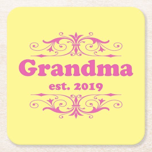 Für diese Sonderaktion "Oma 2019" Rechteckiger Pappuntersetzer (Vorderseite)