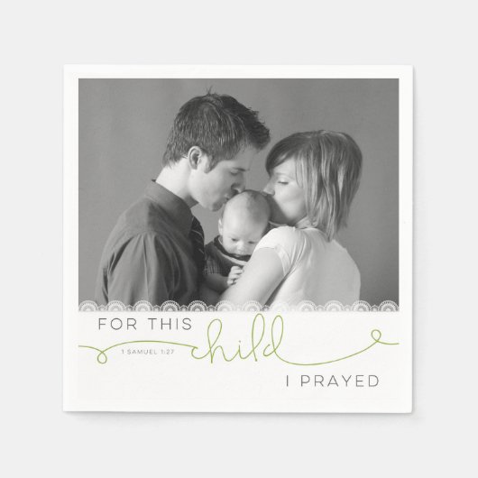 Für dieses Kind betete ich - 1 Samuel 1:27 Serviette (Vorderseite)