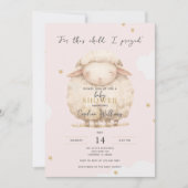 Für dieses Kind betete ich das religiöse Pink Lamm Einladung (Vorderseite)