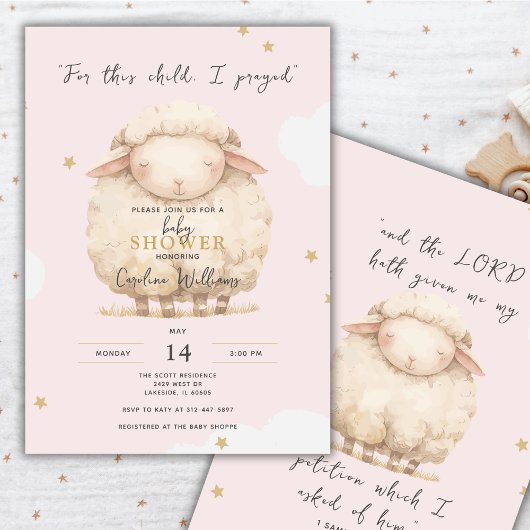 Für dieses Kind betete ich das religiöse Pink Lamm Einladung