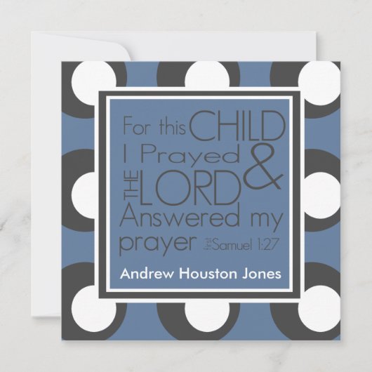 Für dieses Kind betete ich die Geburtserklärung Ankündigung (Vorderseite)