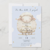 Für dieses Kind betete ich die Schrift Blue Lamb B Einladung (Vorderseite)