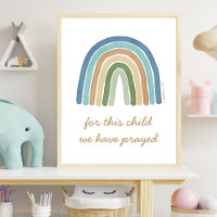 Für dieses Kind beteten wir Boho Blue Rainbow Post