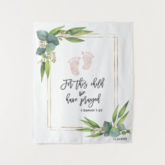 Für dieses Kind haben wir Bibelverse betet Wandteppich