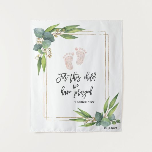 Für dieses Kind haben wir Bibelverse betet Wandteppich (Vorderseite)