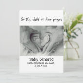 Für dieses Kind haben wir die Geburtsankündigung g Ankündigung (Stehend Vorderseite)