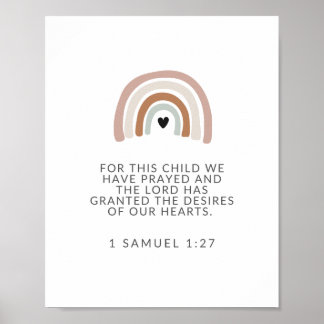 Für dieses Kind haben wir gebetet, 1 Samuel 1 27 Z Poster