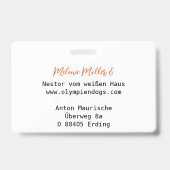 Für Doggen Aussteller Ausweis (Rückseite)