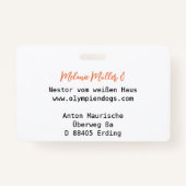 Für Doggen Aussteller Ausweis (Rückseite)