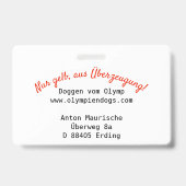Für Doggen VIPs Ausweis (Rückseite)
