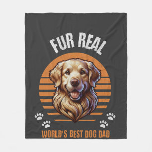 Für echt - Weltbester Hundepapa Golden Retriever Fleecedecke