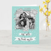 Für Ehefrau am Muttertag. Blumenrahmen-Foto Karte (Gelbe Blume)