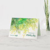 Für Ehefrau am Muttertag Custom Yellow Mimosa Karte (Vorderseite)