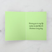 Für Ehefrau Buffalo Kariert Hirschweihnachtsfest Karte (Innenseite)