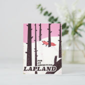 Für ein Abenteuer Lappland Vintage Poster Postkarte (Stehend Vorderseite)