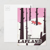 Für ein Abenteuer Lappland Vintage Poster Postkarte (Vorne/Hinten)