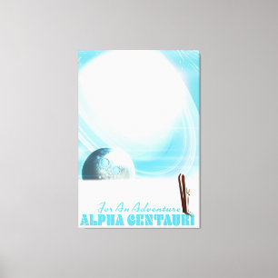 Für ein Abenteuer Retro-Ski-Sci-Fi-Plakat Leinwanddruck