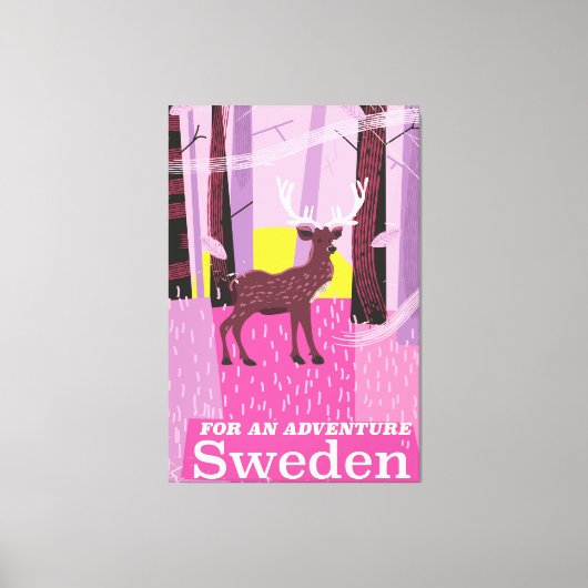 Für ein Abenteuer Schweden Retroposter Leinwanddruck (Vorderseite)
