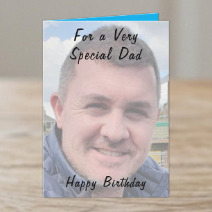 Für ein ganz besonderes Papa-Foto blaue Geburtstag Karte