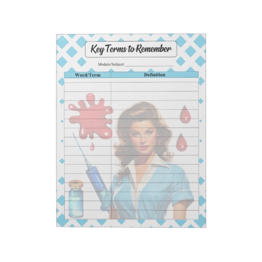 Für ein Leben _ Schlüsselbegriffe zur Erinnerung Notizblock (Rotiert)