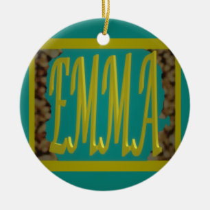 FÜR EIN MÄDCHEN MIT DEM NAMEN EMMA MARINE BLUE PEB KERAMIK ORNAMENT