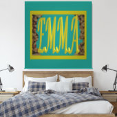 FÜR EIN MÄDCHEN MIT DEM NAMEN EMMA MARINE BLUE PEB LEINWANDDRUCK (Insitu (Schlafzimmer))