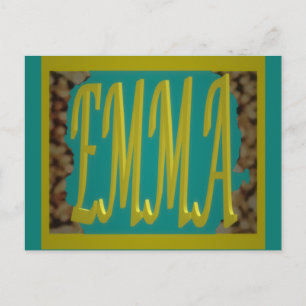 FÜR EIN MÄDCHEN MIT NAMEN EMMA MARINE BLAUE KIESEL POSTKARTE