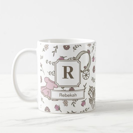 Für ein Prinzessinnen-Monogramm Kaffeetasse (Links)