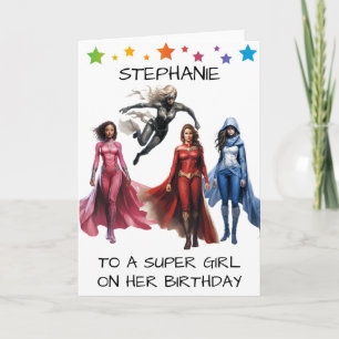 Für ein Super Mädchen an ihrem Geburtstag Superhel Karte