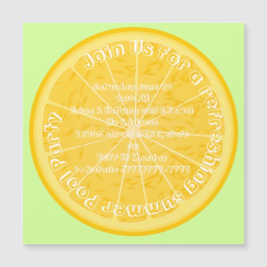 für eine erfrischende... magneteinladung (Vorderseite)