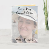 Für eine ganz besondere Schwester Foto brauner Geb Karte (Vorderseite)