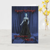 Für eine Goth Nichte, eine Vampire Birthday Card Karte (Gelbe Blume)