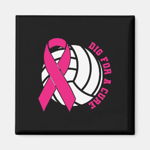 Für eine Heilung Brustkrebs Bewusstsein Volleyball Magnet