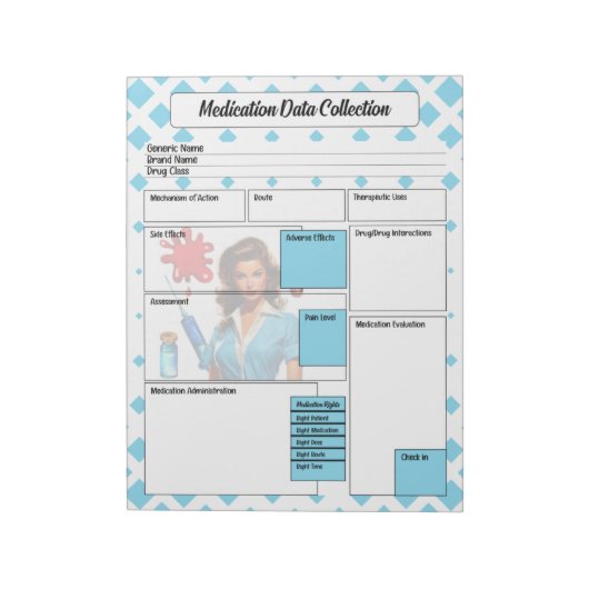 Für eine lebenslange _ Sammlung von Medikationsdat Notizblock (Rotiert)