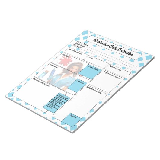 Für eine lebenslange _ Sammlung von Medikationsdat Notizblock (angewinkelt)