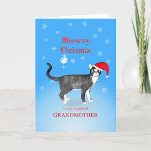 Für eine Oma, ein frohes Meow-Weihnachten-Katze Feiertagskarte