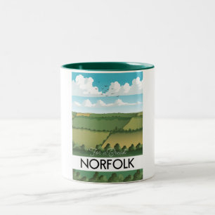 Für eine Pause Norfolk Reiseplakat Zweifarbige Tasse