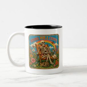 Für eine Tasse Tee sterbend Retro-Skelett-Tee