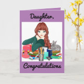 Für eine Tochter-Abschluss-Grußkarte Karte (Gelbe Blume)