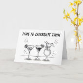 FÜR EINE "TWIN"-GEBURTSKARTE KARTE (Gelbe Blume)