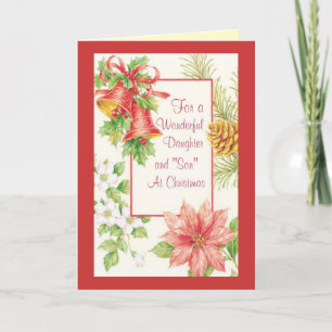 Für eine wunderbare Tochter und einen Sohn Feiertagskarte