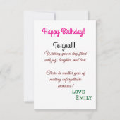 Für einen besonderen Freund rosa gelbe Rosen Gebur Karte (Rückseite)