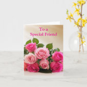 Für einen besonderen Freund rosa gelbe Rosen Gebur Karte (Gelbe Blume)