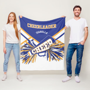 Für einen Cheerleader 📣 - Blau, Gold & Weiß Fleecedecke