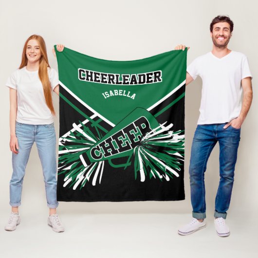 Für einen Cheerleader 📣 - Dunkelgrün, Weiß und Sc Fleecedecke (Beispiel)